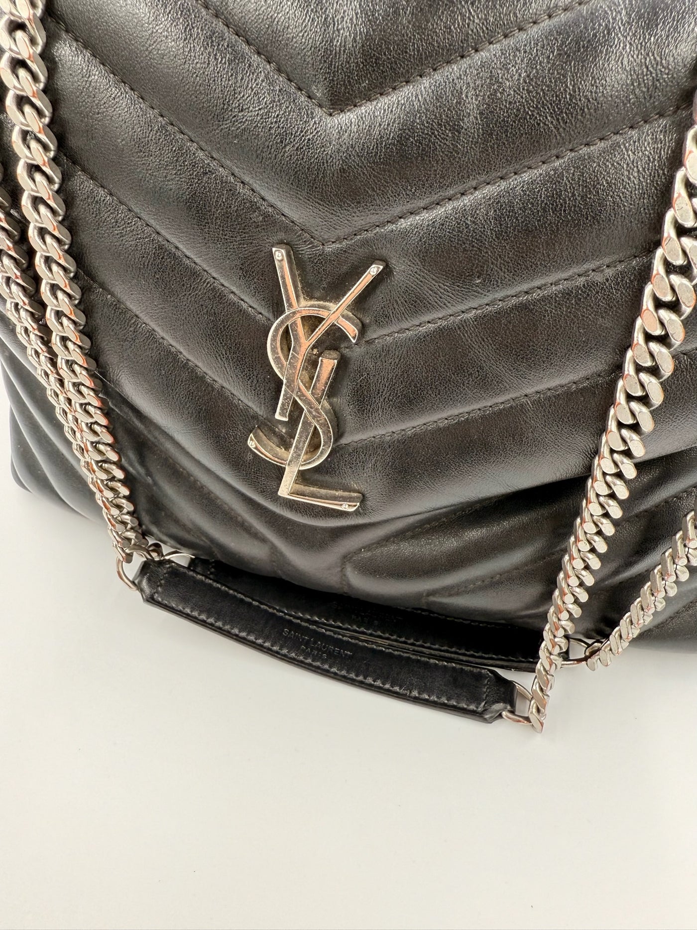 Yves Saint Laurent - Crocodile Embossed tote - black shopper - Secondhand