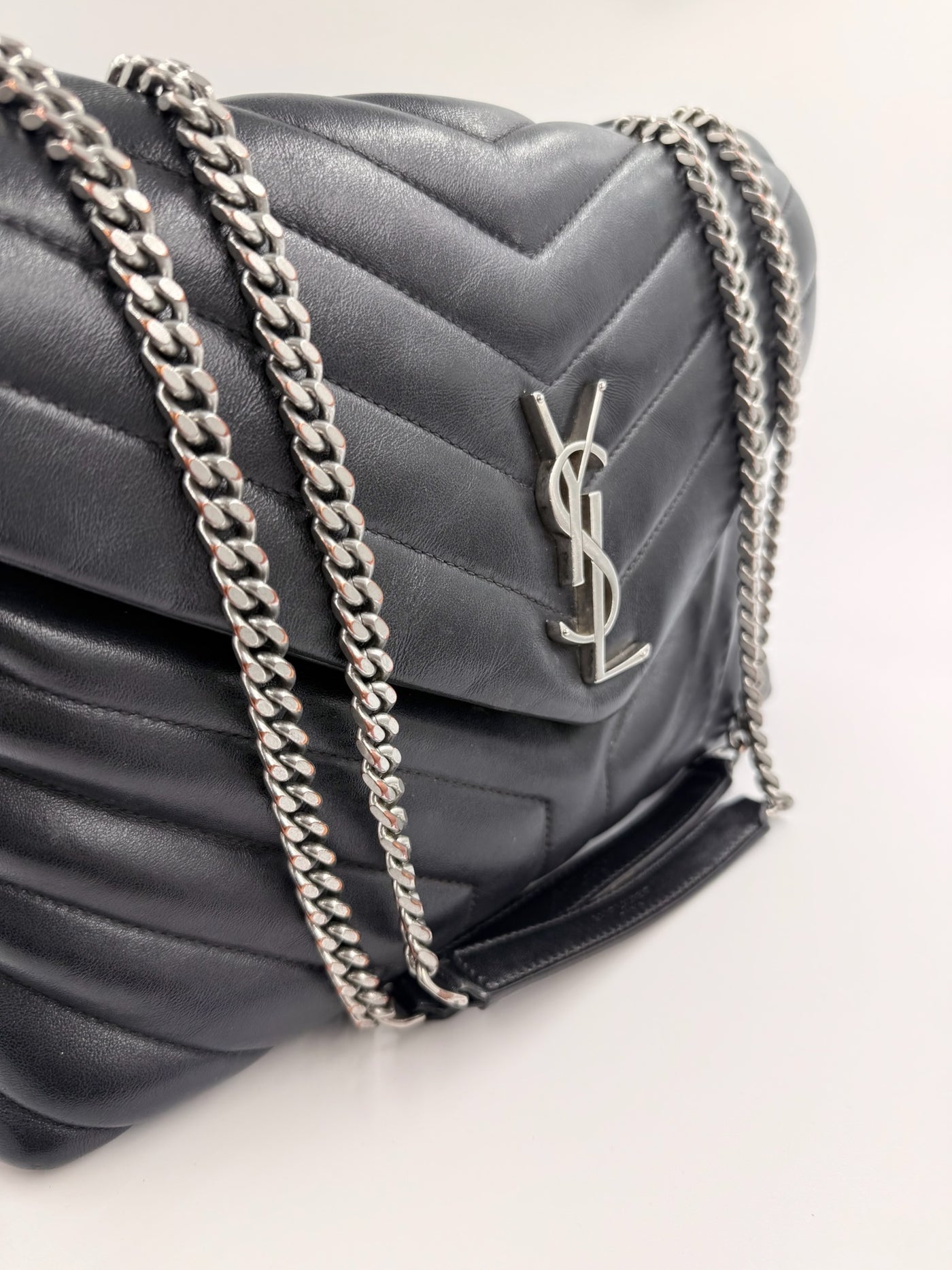 Yves Saint Laurent - Crocodile Embossed tote - black shopper - Secondhand