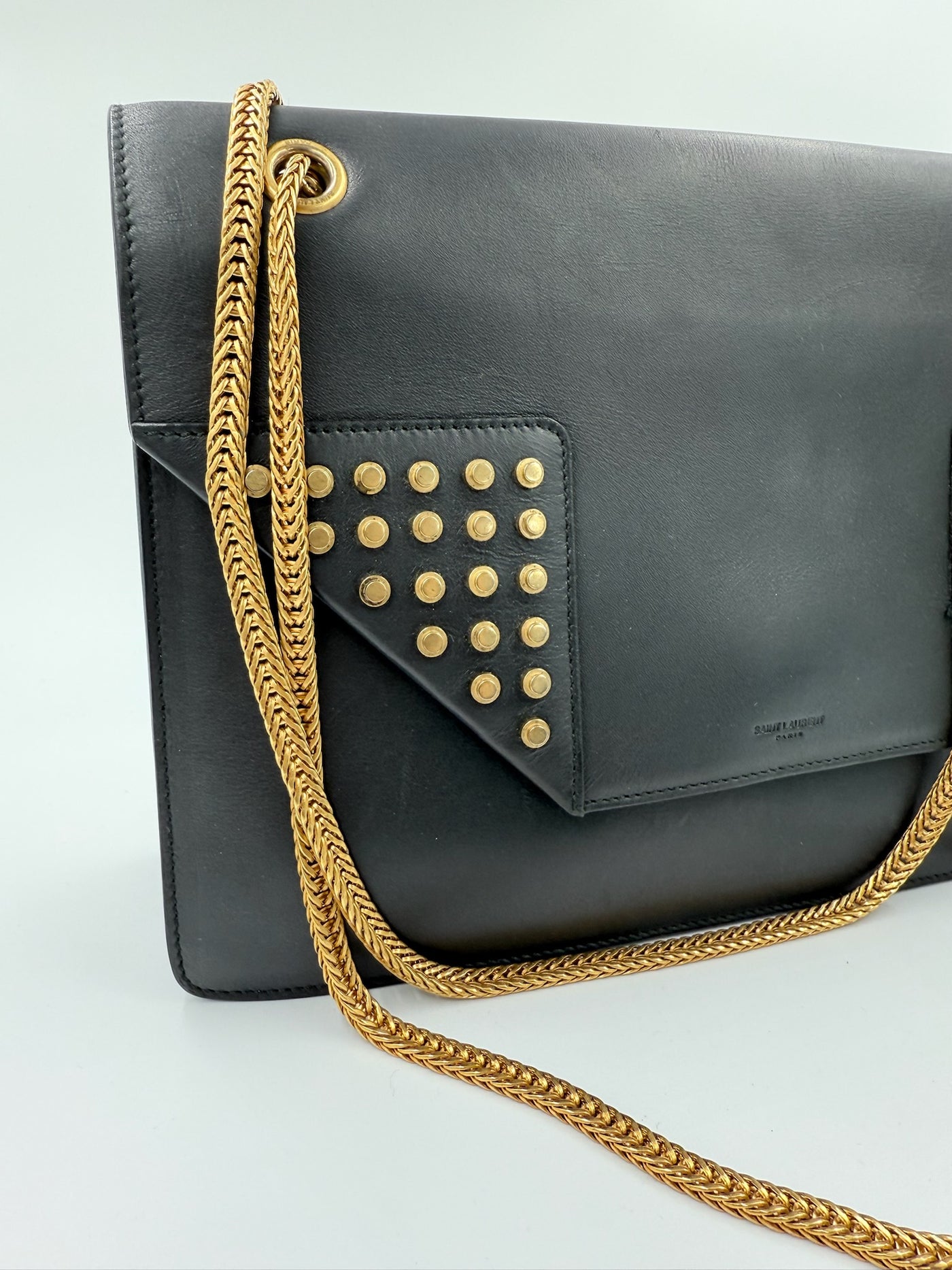 Yves Saint Laurent - Crocodile Embossed tote - black shopper - Secondhand