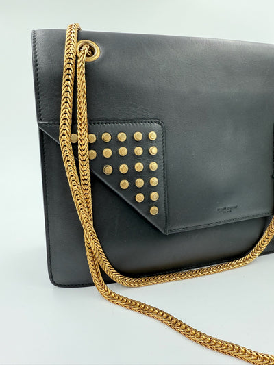 Yves Saint Laurent - Crocodile Embossed tote - black shopper - Secondhand