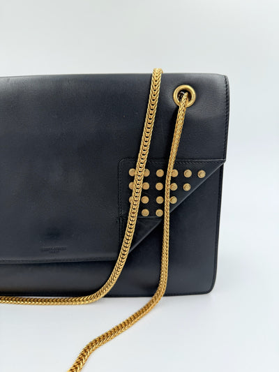Yves Saint Laurent - Crocodile Embossed tote - black shopper - Secondhand