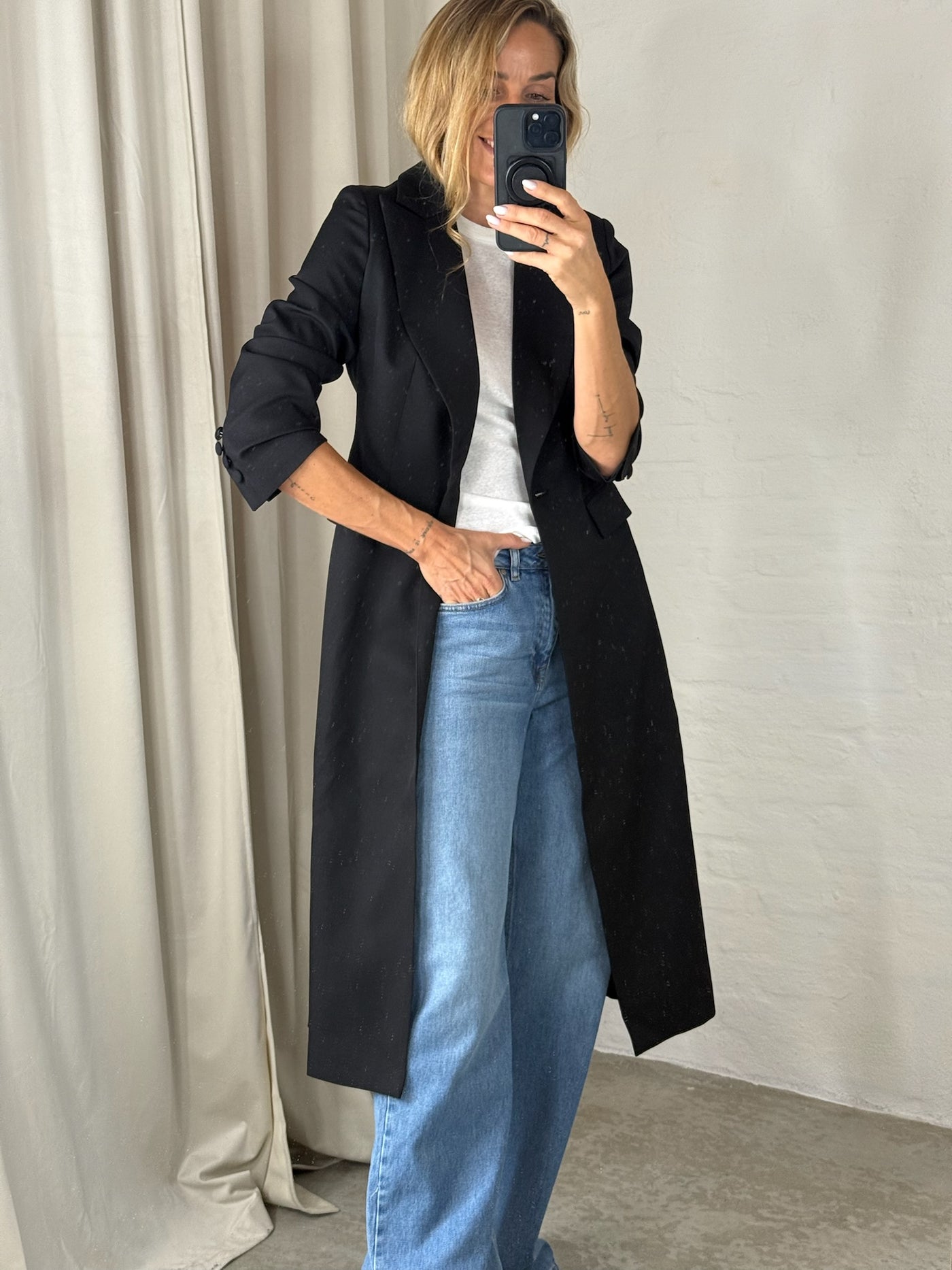Sassy Copenhagen - Blazer trench coat - Black - Sia