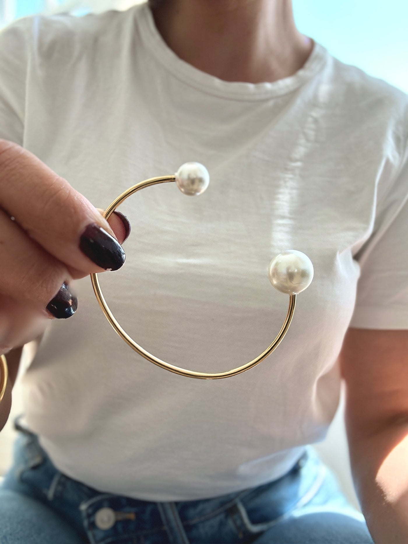 Andcopenhagen - Armbånd - forsølvet stainless steel - Bangle pearl