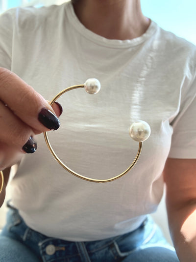 Andcopenhagen - Armbånd - forsølvet stainless steel - Bangle pearl