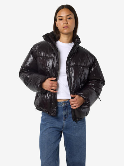 Noisy May - Puffer Jacket - Aubergine Black - Allie Shiny