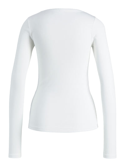 JJXX - Rib langærmet t-shirt - Hvid - Freya