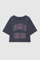Anine Bing - Cropped T-shirt - Washed Black - Johnny