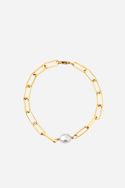 Andcopenhagen - Armbånd - 18 karat guldbelagt 925 sterlingsølv - Chunky Pearl chain