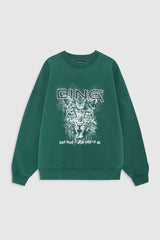 Anine Bing - Sweatshirt - Deep Emerald - Miles sweatshirt Leopard
