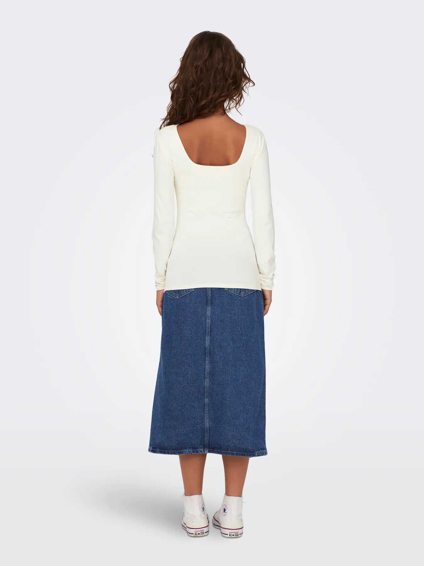 Only - Bluse - Two way deep neck - Cloud Dancer - Ea