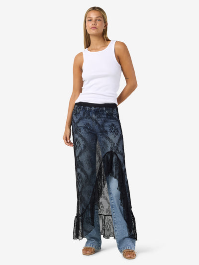 Noisy May – Lace Maxi Skirt- Sort - Lucia