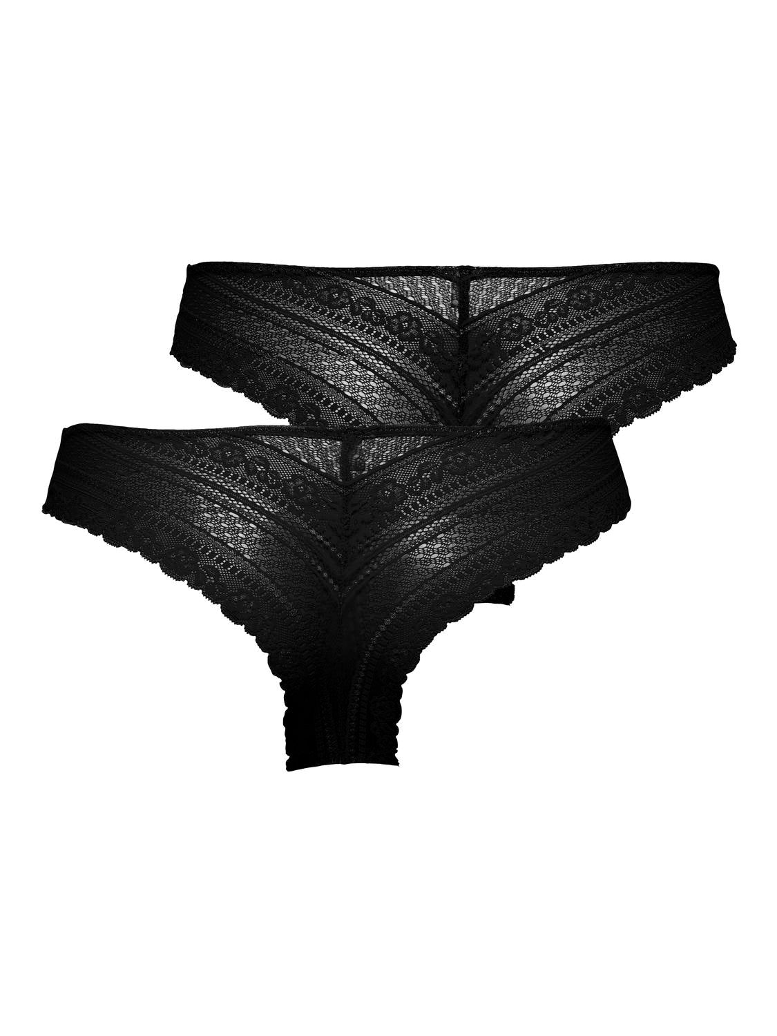 Only - Panties - Brazillian black lace - 2pack - Laura