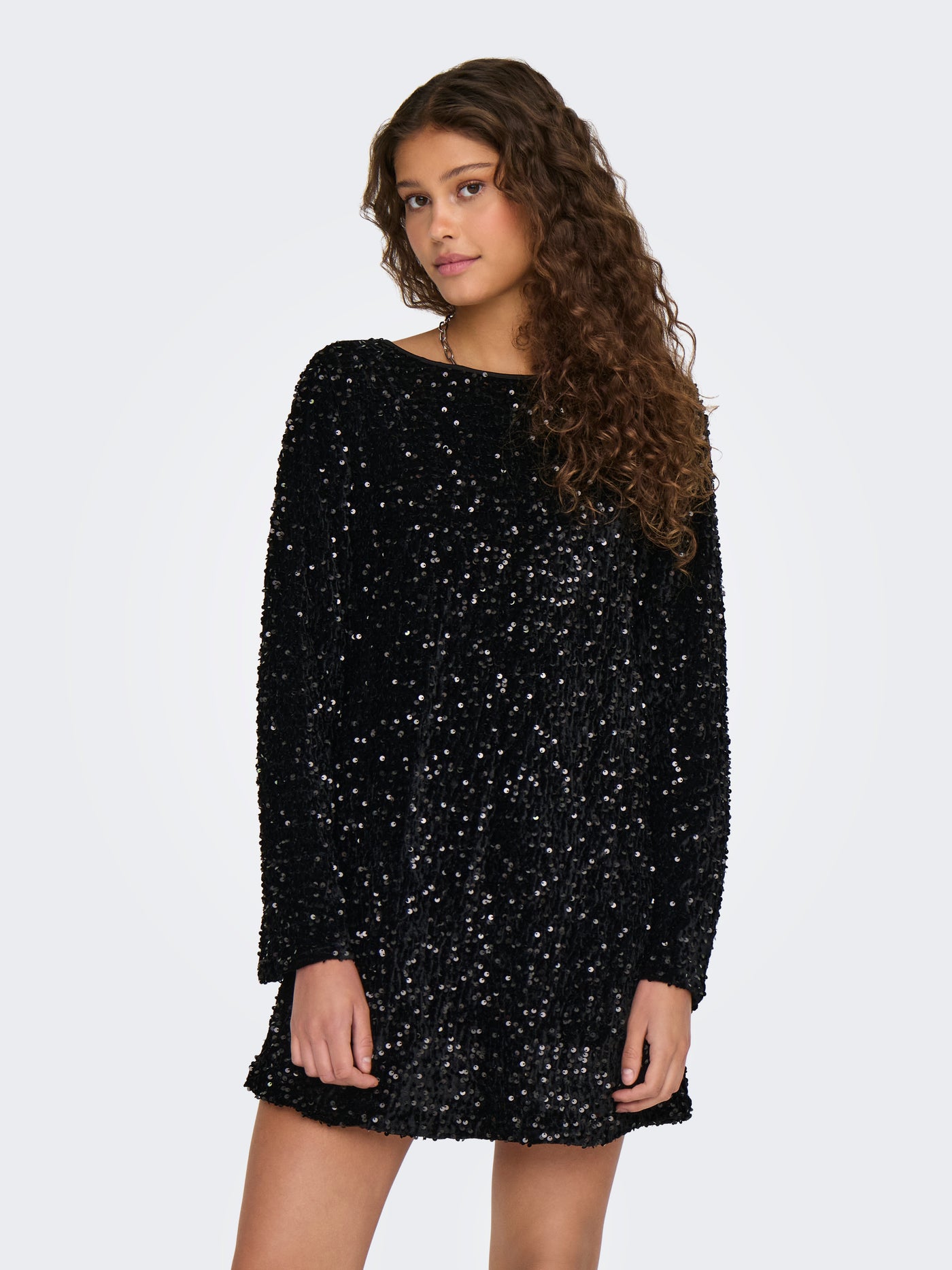 ONLY - Dress - Black sequins with bow - Anika