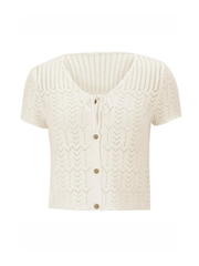 Sassy Copenhagen - Hæklet top  - Hvid blonde - Ella