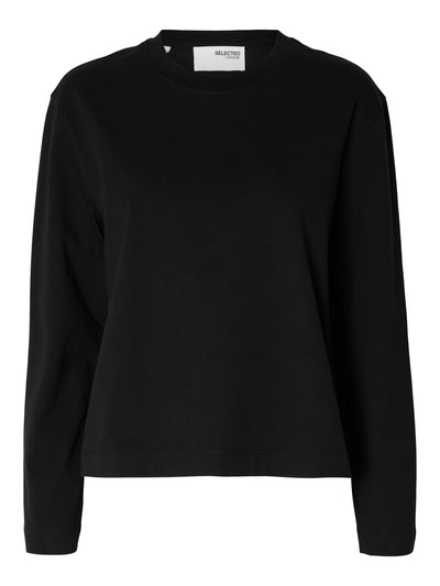 Selected Femme - Bluse - Black - Essential Boxy LS