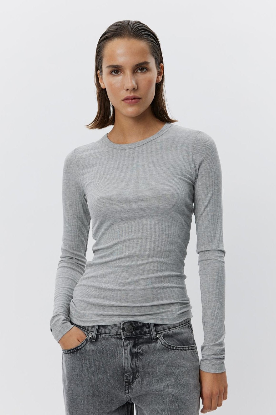 Long-sleeved viscose blouse - Gray - Petricia SNOS243 - Sofie Schnoor 