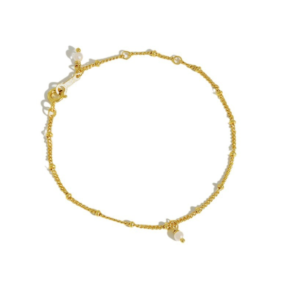 Andcopenhagen - Bracelet - 18 carat gold plated 925 sterling silver - Simple Pearl