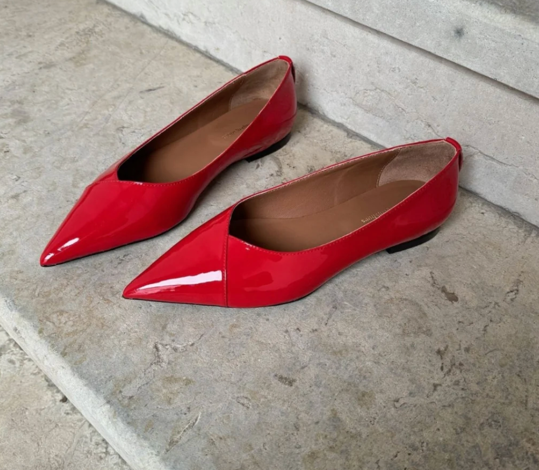 Copenhagenshoes - Red Ballerina - Make passion patent