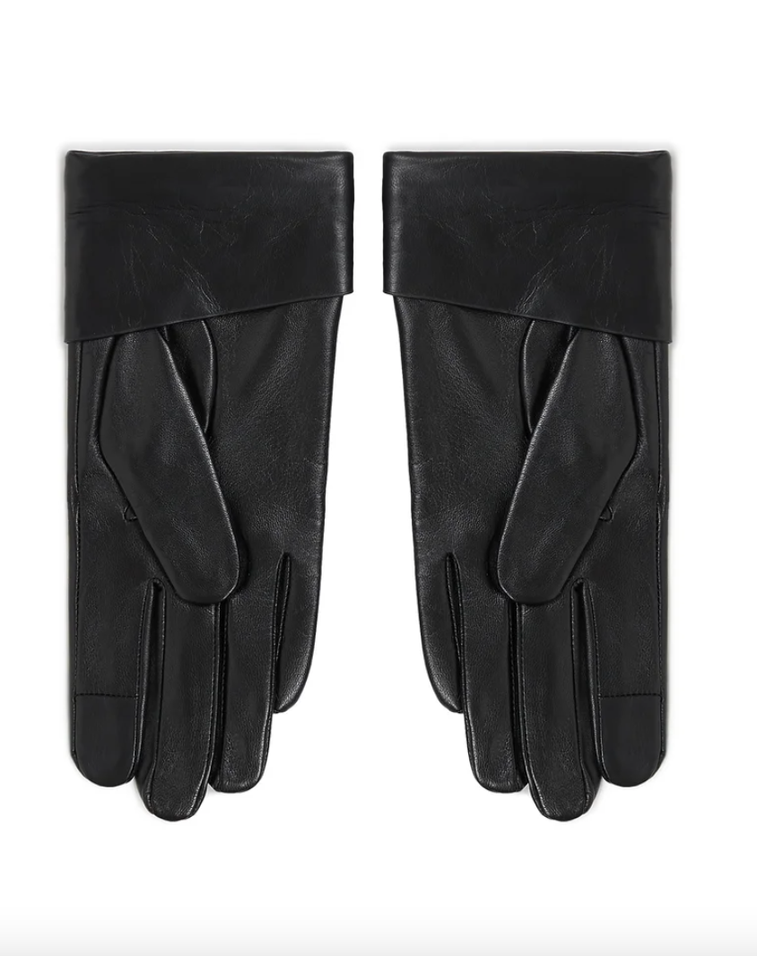 Karl Lagerfeld -  Læder handsker - Sort - SIGNATURE LEATHER FF GLOVE