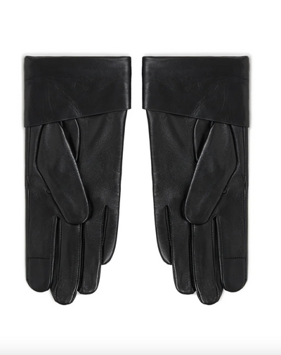 Karl Lagerfeld -  Læder handsker - Sort - SIGNATURE LEATHER FF GLOVE