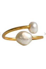 Ibu Jewels - Håndlavet ring - Double pearl - PL