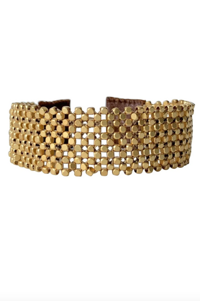 Håndlavet perle armbånd - Cap mesh DG - Guld - Ibu Jewels