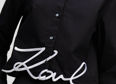 Karl Lagerfeld - Skjorte - Sort/ logo - Hem signature