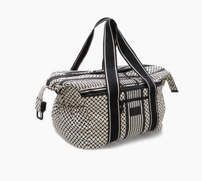 LALA BERLIN - Taske - Big bag muriel 2.0 - Canvas heritage stribe black