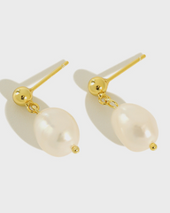 Pearl earrings - 18 carat gold plated - Emma - Andcopenhagen