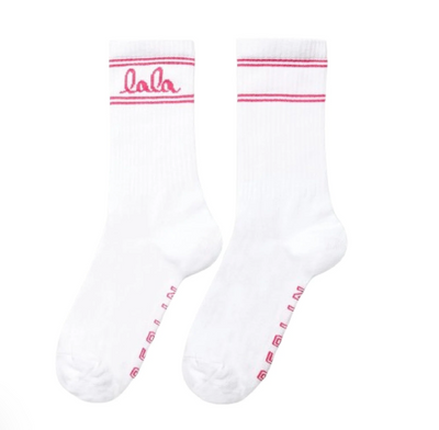 LALA BERLIN - Socks - Pink/White - Sam Cotton Blend