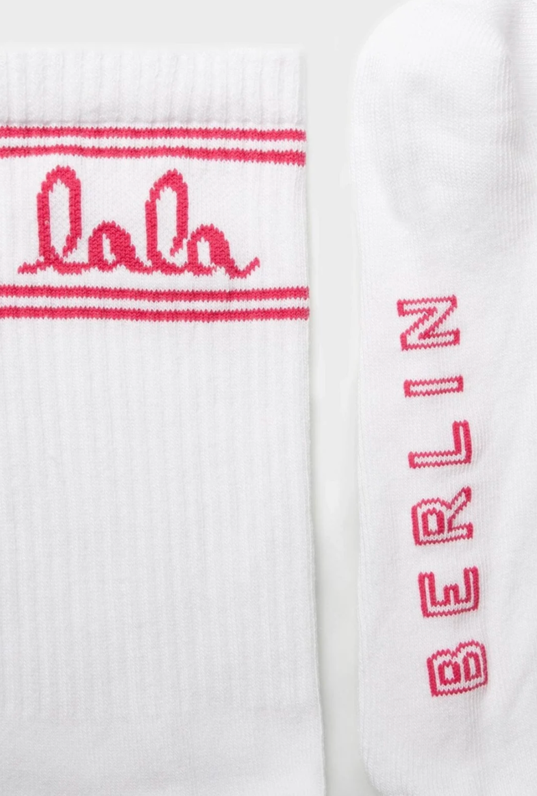 LALA BERLIN - Socks - Pink/White - Sam Cotton Blend