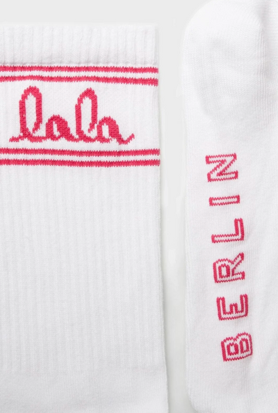 LALA BERLIN - Socks - Pink/White - Sam Cotton Blend