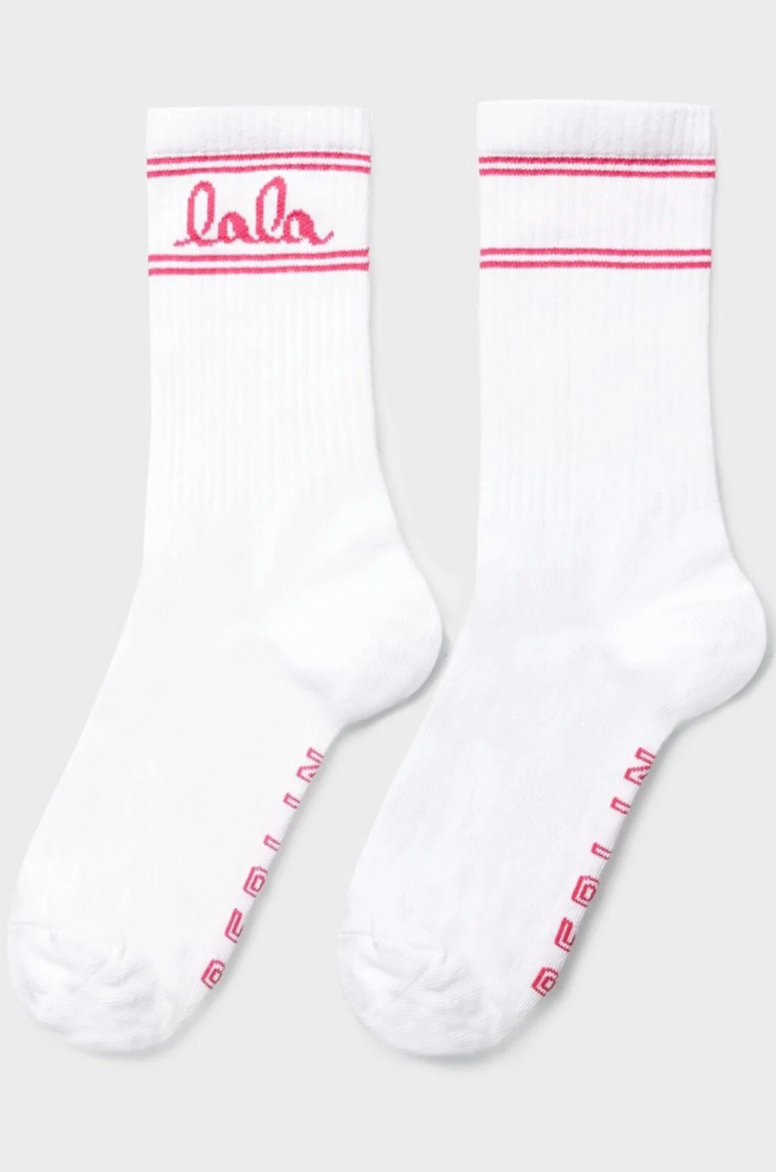 LALA BERLIN - Socks - Pink/White - Sam Cotton Blend