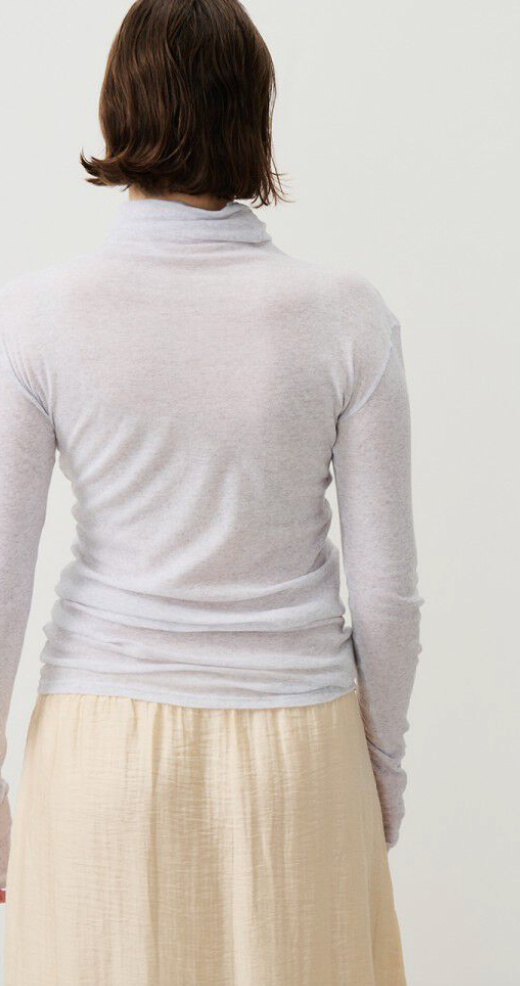 American Vintage - Højhalset Langærmet t-shirt - Heather grey - Massachuetts