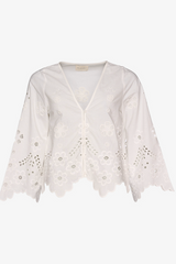Sissel Edelbo - Skjorte - Hvid broderi anglaise - Trine sss