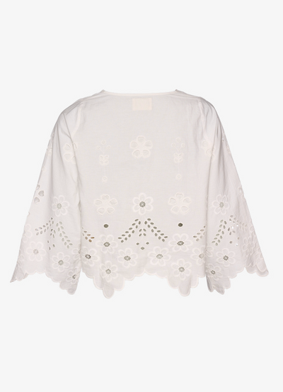 Sissel Edelbo - Skjorte - Hvid broderi anglaise - Trine sss