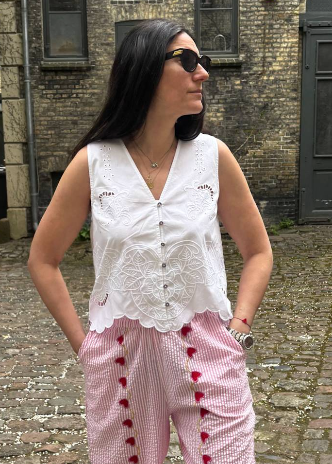 Sissel Edelbo - Top - Hvid broderi anglaise - Celestine sss