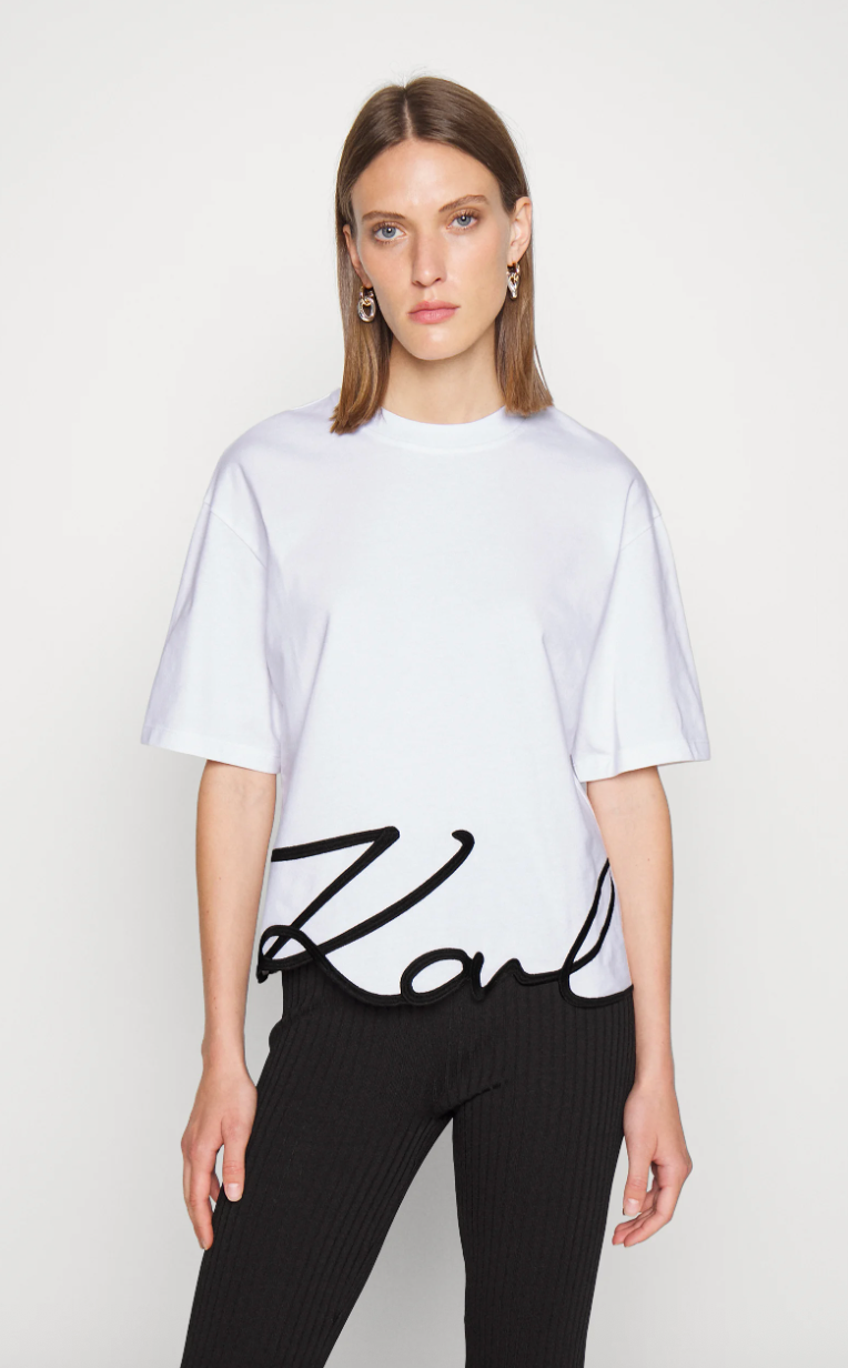 T-shirt - Black - Signature hem - Karl Lagerfeld