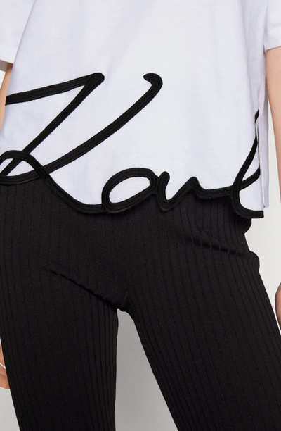 T-shirt - Black - Signature hem - Karl Lagerfeld