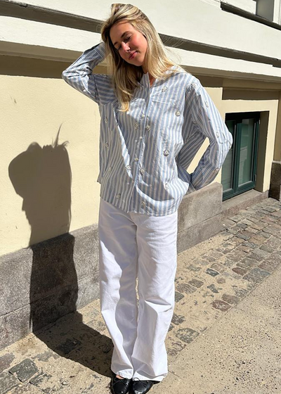 Sissel Edelbo - Skjorte - Dusty Stripes - Vanilla