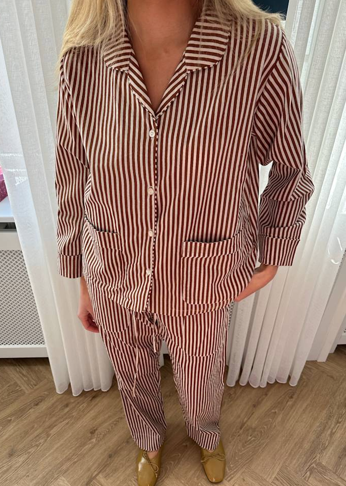 Sissel Edelbo - Nattøjssæt - Brown Stripes - Nuit sss