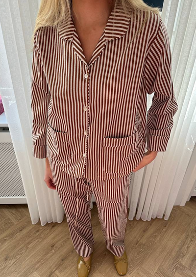 Sissel Edelbo - Nattøjssæt - Brown Stripes - Nuit sss