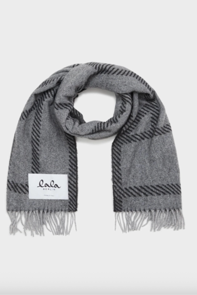 Lala Berlin - Halstørklæde - Wool - Light grey/black - Svea - sss