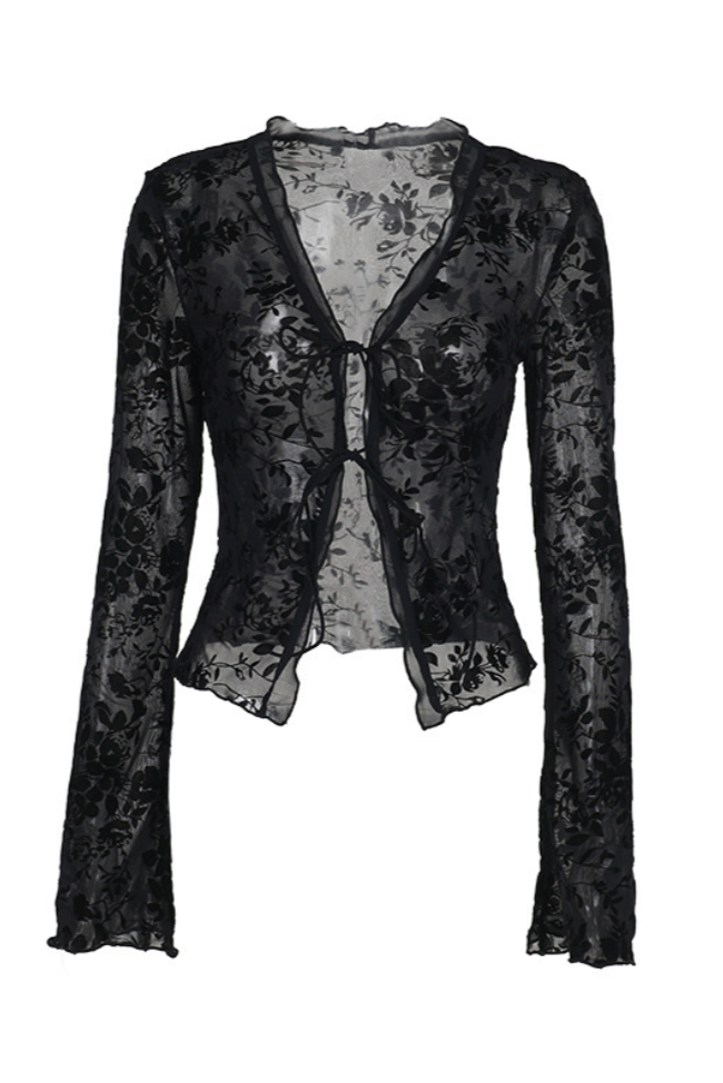 Sassy Copenhagen - Mesh Bluse - Sort - trompet