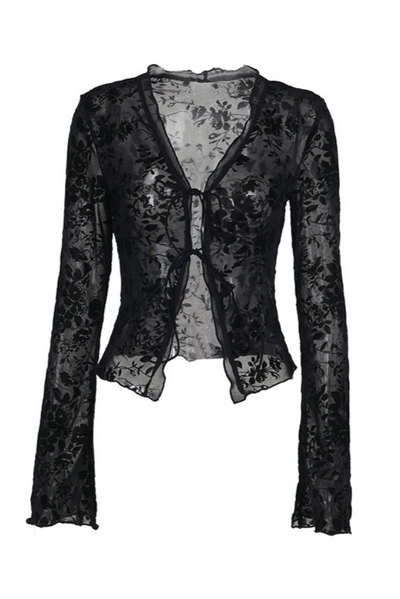 Sassy Copenhagen - Mesh Bluse - Sort - trompet
