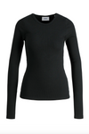 JJXX - Rib langærmet t-shirt - Sort - Freya