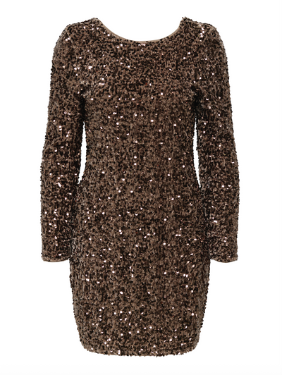 Only - Kjole - Palliet Brun - Confidence