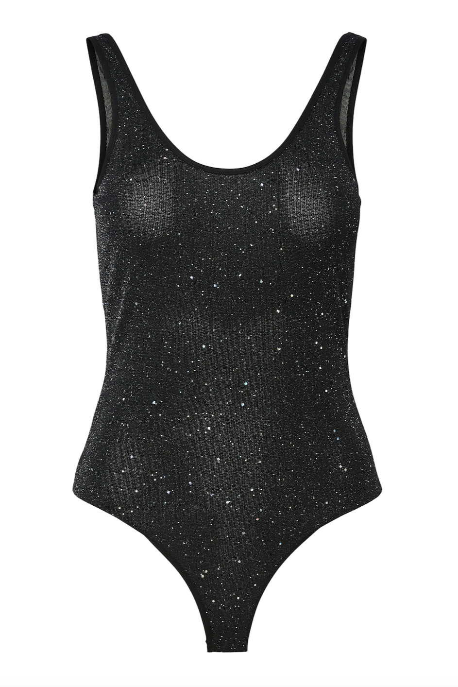 Pieces - Bodystocking - Black Glitter - Regina