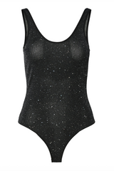 Pieces - Bodystocking - Black Glitter - Regina