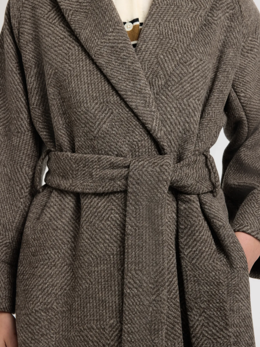 Selected Femme - Trenchcoat - Birch Stripes Wool - Ida
